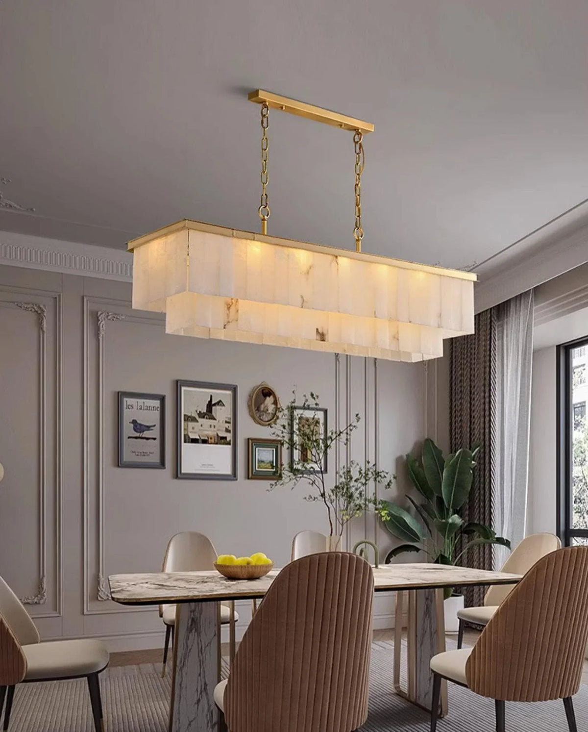 Metavaya Chandelier Rectangular marble chandelier