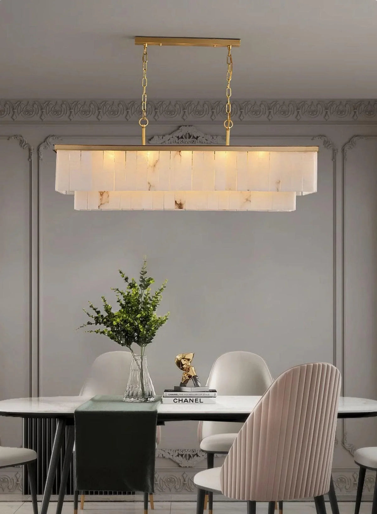 Metavaya Chandelier Rectangular marble chandelier