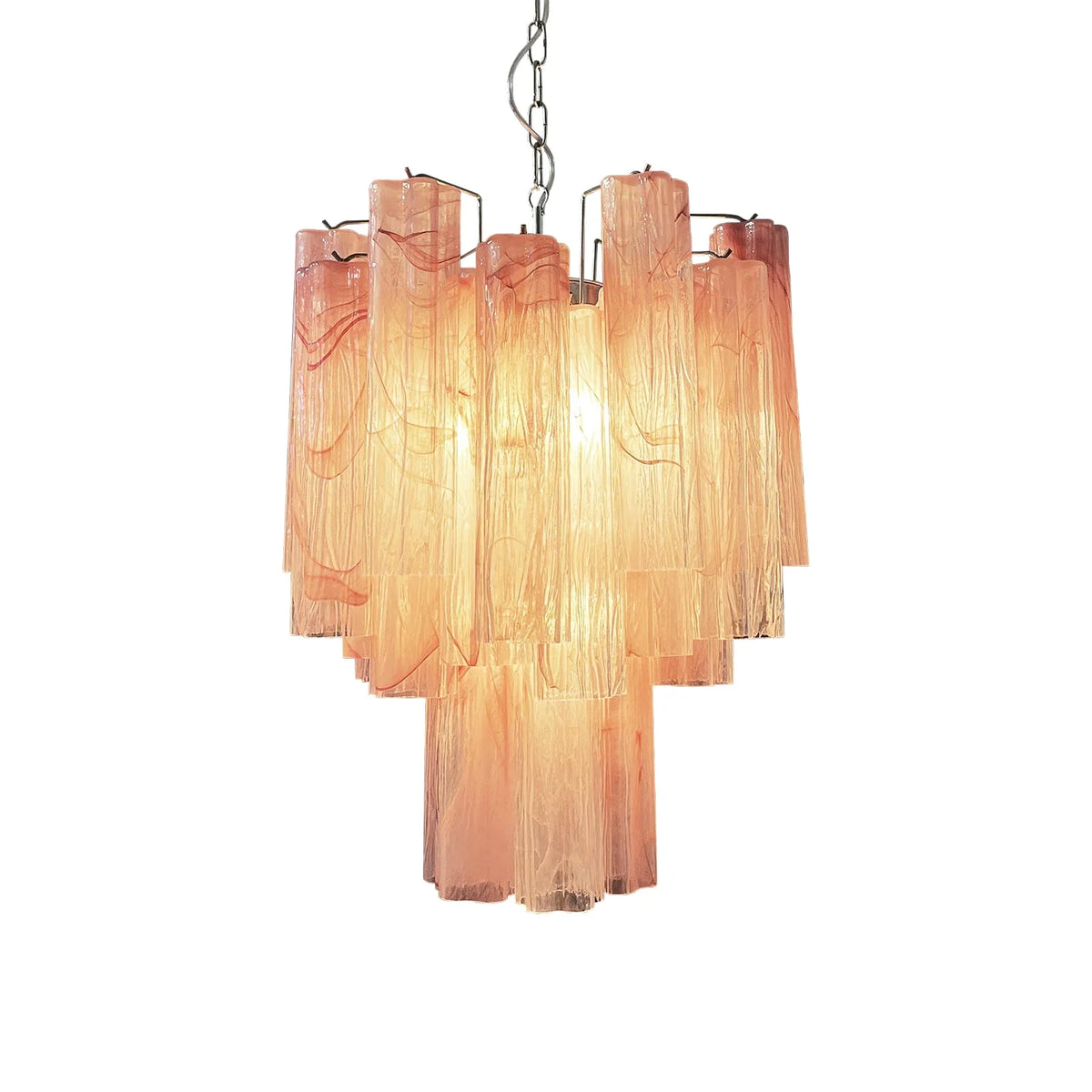 Red Glass Tube Chandelier | Metavaya