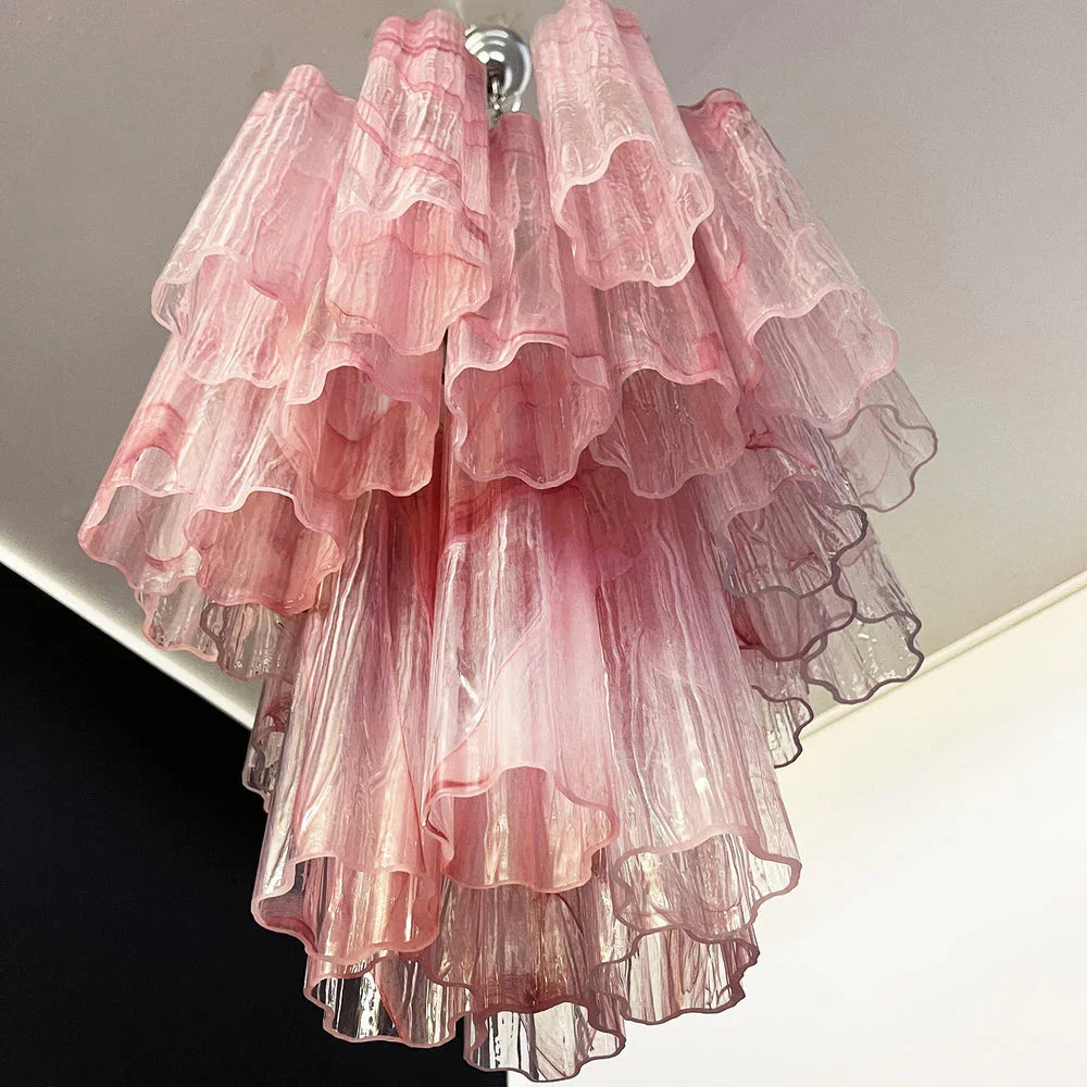 Red Glass Tube Chandelier - view 12 | Metavaya