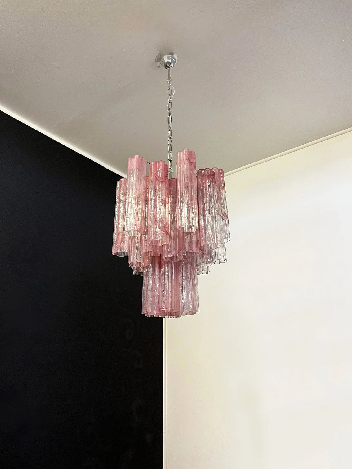 Red Glass Tube Chandelier - view 13 | Metavaya