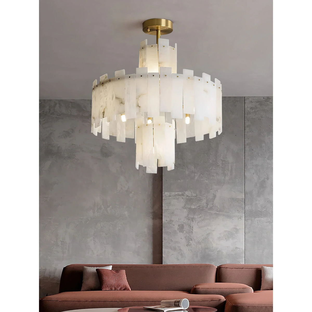 Regina Alabaster Chandelier - view 7 | Metavaya