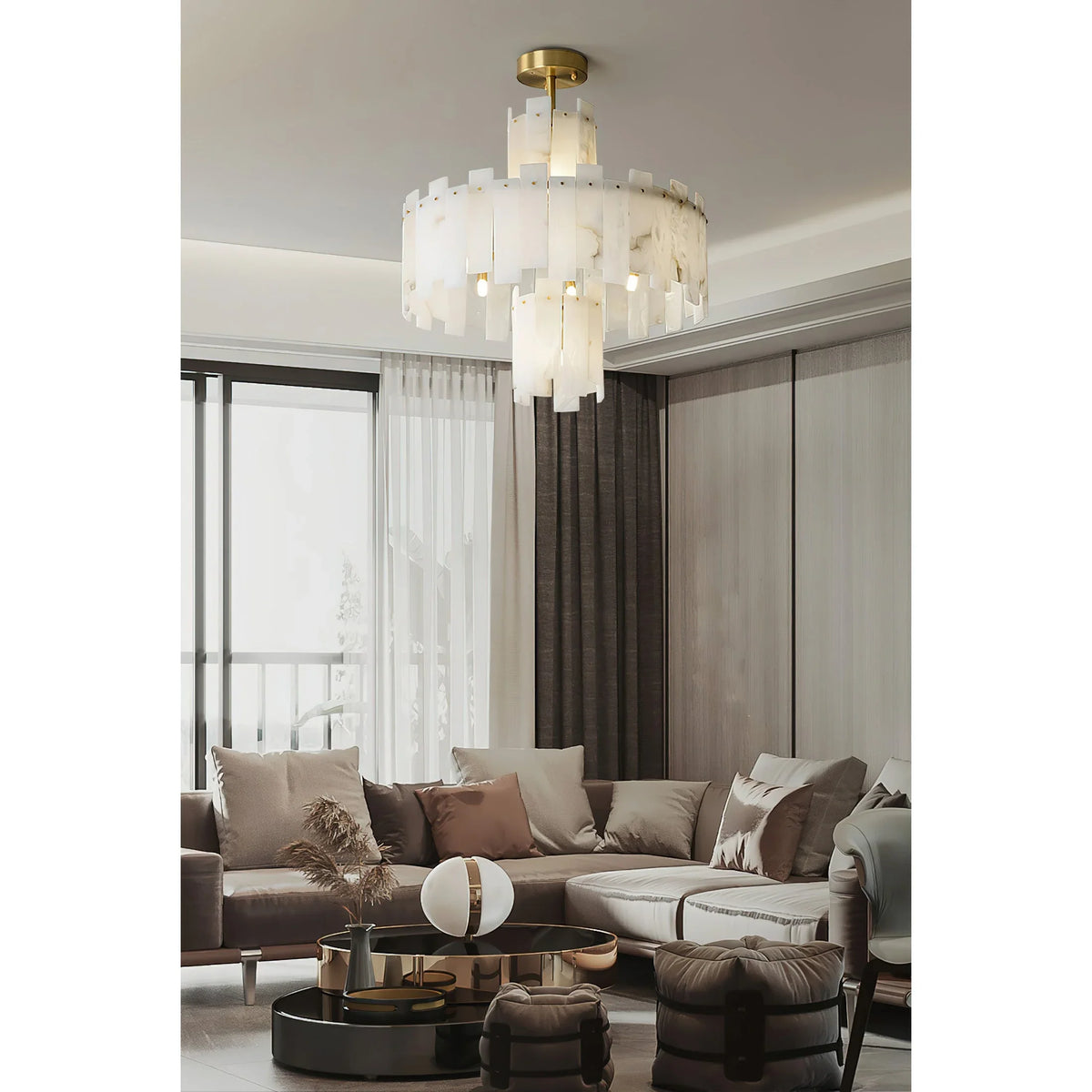 Regina Alabaster Chandelier - view 8 | Metavaya