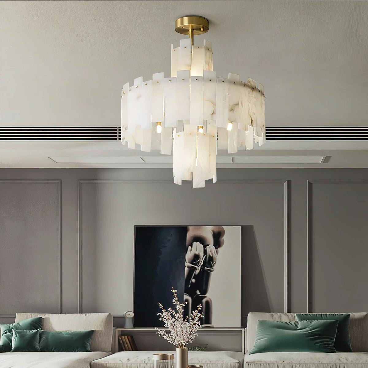 Regina Alabaster Chandelier - view 2 | Metavaya