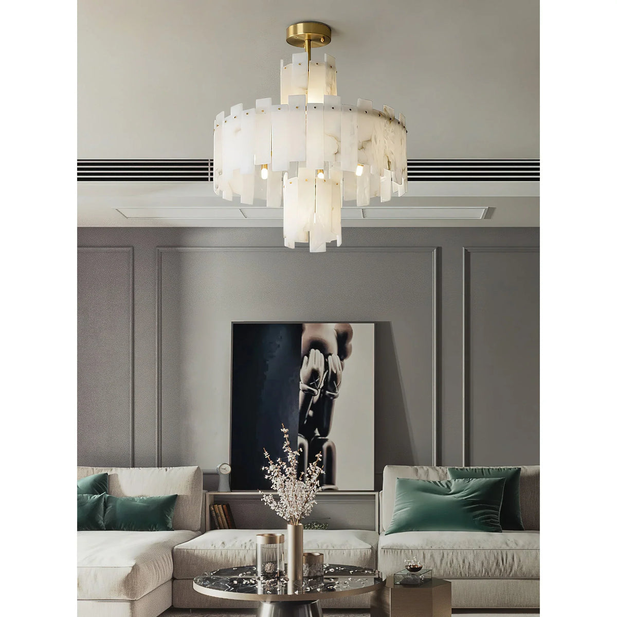 Regina Alabaster Chandelier - view 6 | Metavaya