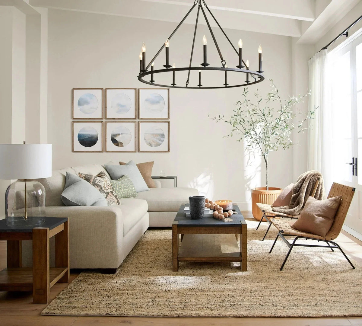 Metavaya Chandelier Dia 45cm x H 100cm / black Remington Iron Round Chandelier 6938617781866 M2023092502-1