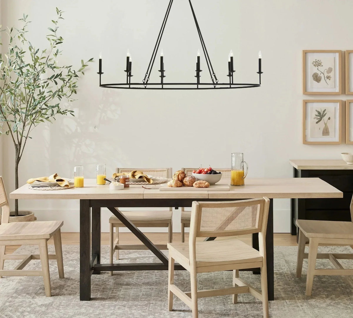 Metavaya Chandelier Dia 45cm x H 100cm / black Remington Iron Round Chandelier 6938617781866 M2023092502-1