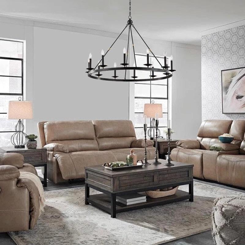 Metavaya Chandelier Dia 45cm x H 100cm / black Remington Iron Round Chandelier 6938617781866 M2023092502-1