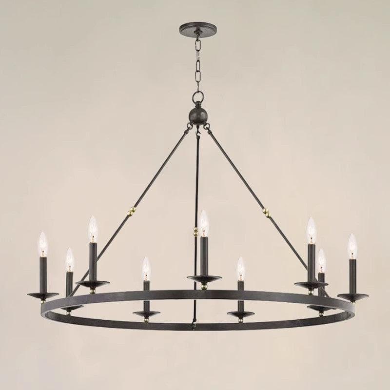 Metavaya Chandelier Dia 45cm x H 100cm / black Remington Iron Round Chandelier 6938617781866 M2023092502-1