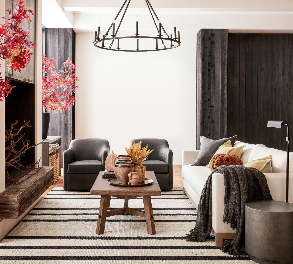 Metavaya Chandelier Dia 45cm x H 100cm / black Remington Iron Round Chandelier 6938617781866 M2023092502-1