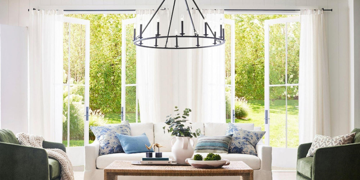 Metavaya Chandelier Dia 45cm x H 100cm / black Remington Iron Round Chandelier 6938617781866 M2023092502-1