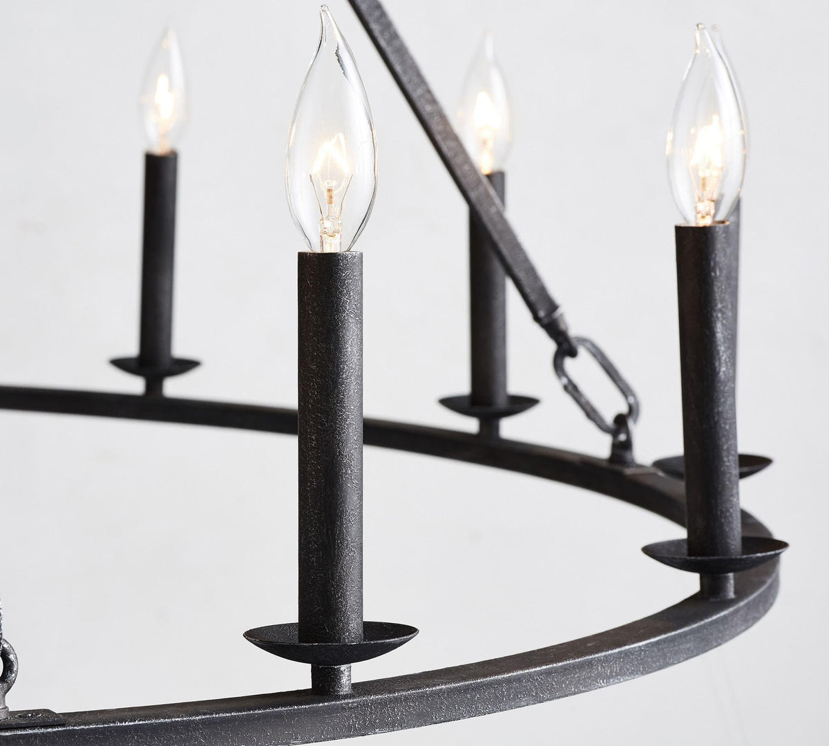 Metavaya Chandelier Dia 45cm x H 100cm / black Remington Iron Round Chandelier 6938617781866 M2023092502-1