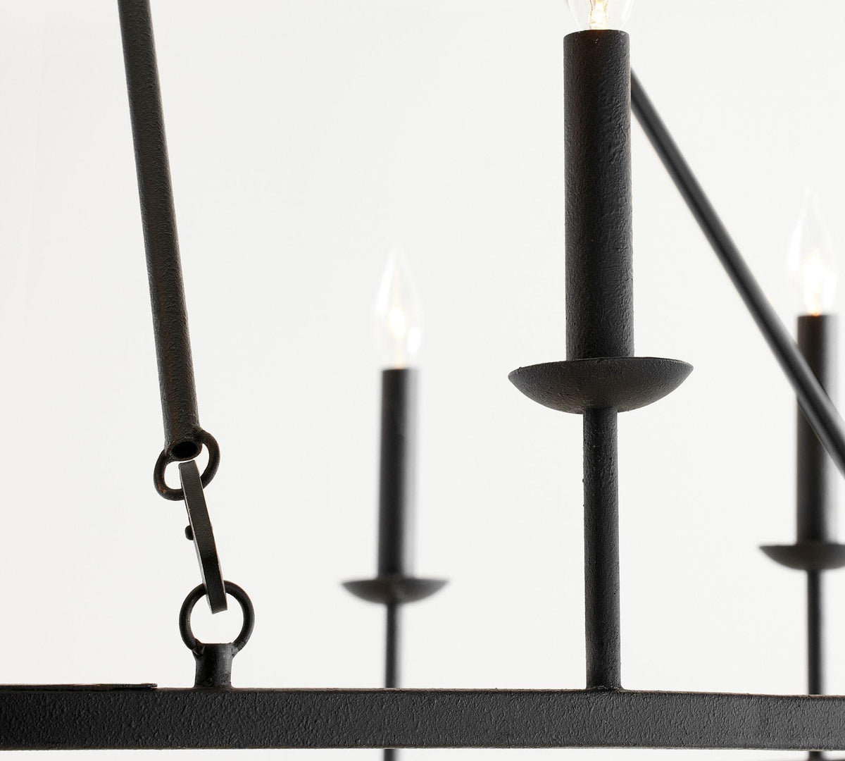 Metavaya Chandelier Dia 45cm x H 100cm / black Remington Iron Round Chandelier 6938617781866 M2023092502-1