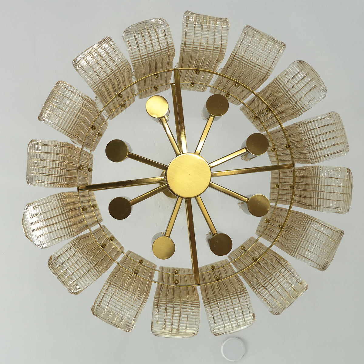 Ribbed Glass Scroll Chandelier - view 28 | Metavaya