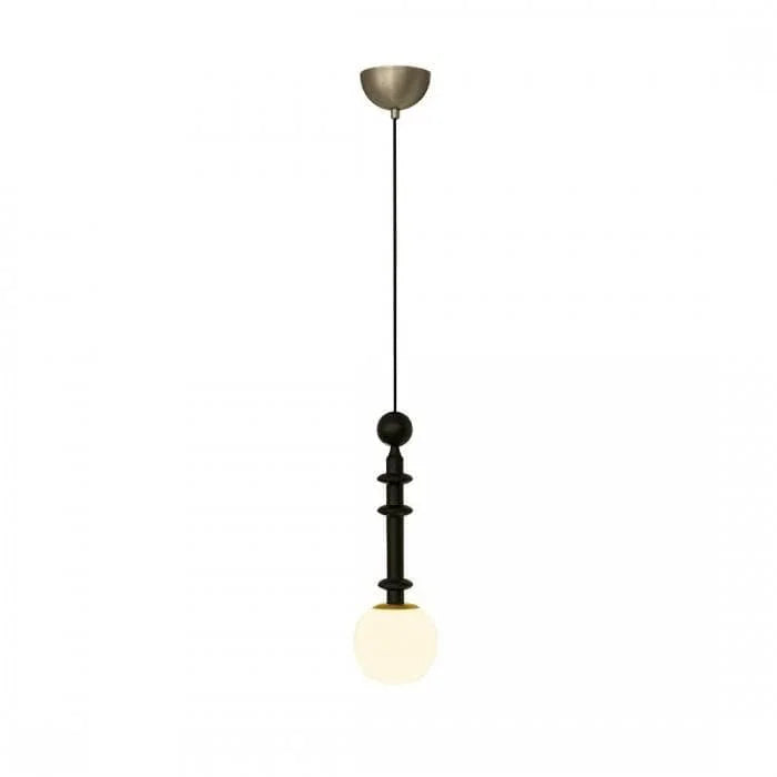 Metavaya Pendant light Dia 15cm x H 50cm / ∅ 5.9″ x H 19.7″ / Walnut Color & Gold & White Roman Column Small Pendant Light 662668838984 M2023122005-1