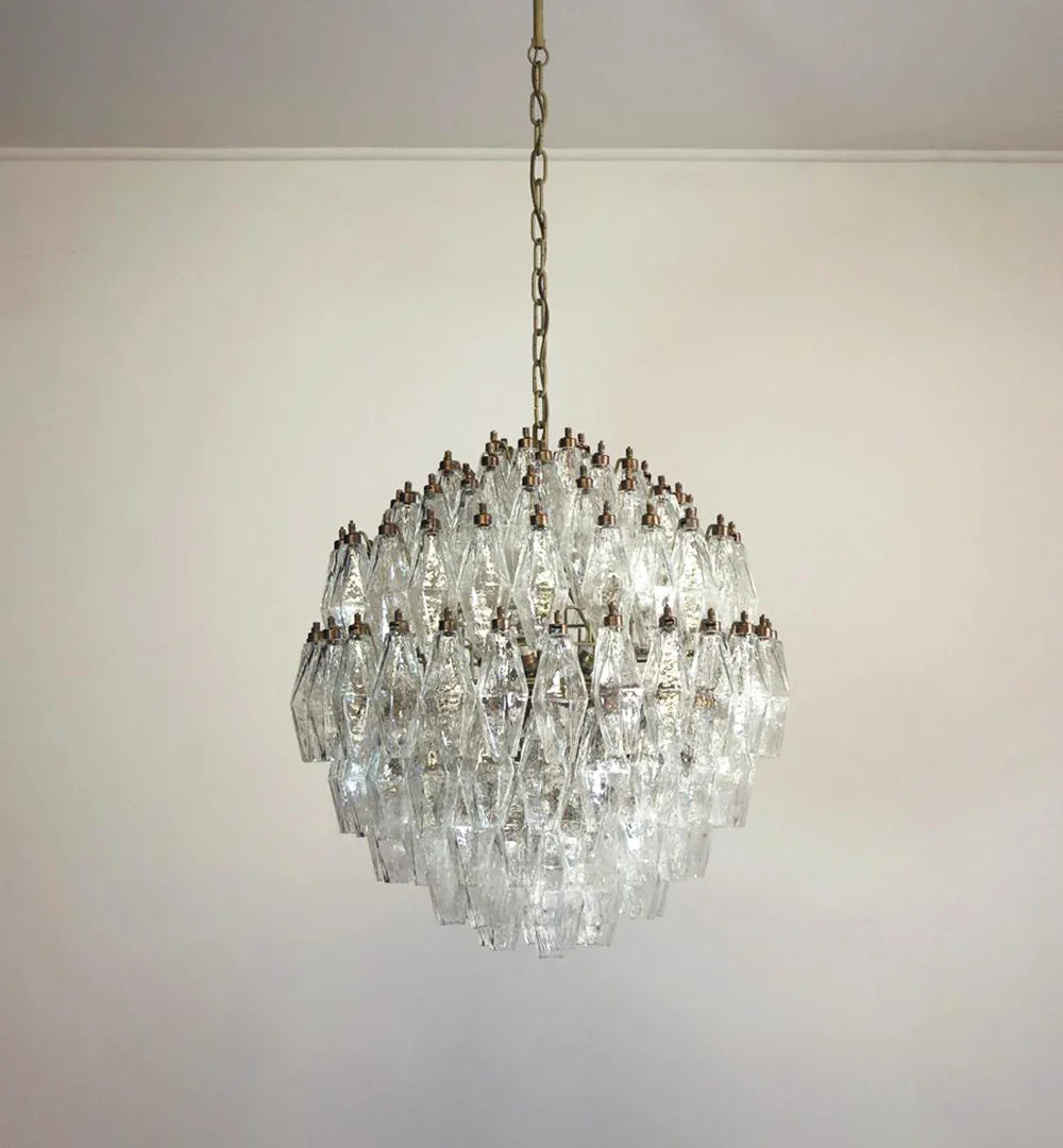 Round Faceted Transparent Chandelier - view 9 | Metavaya