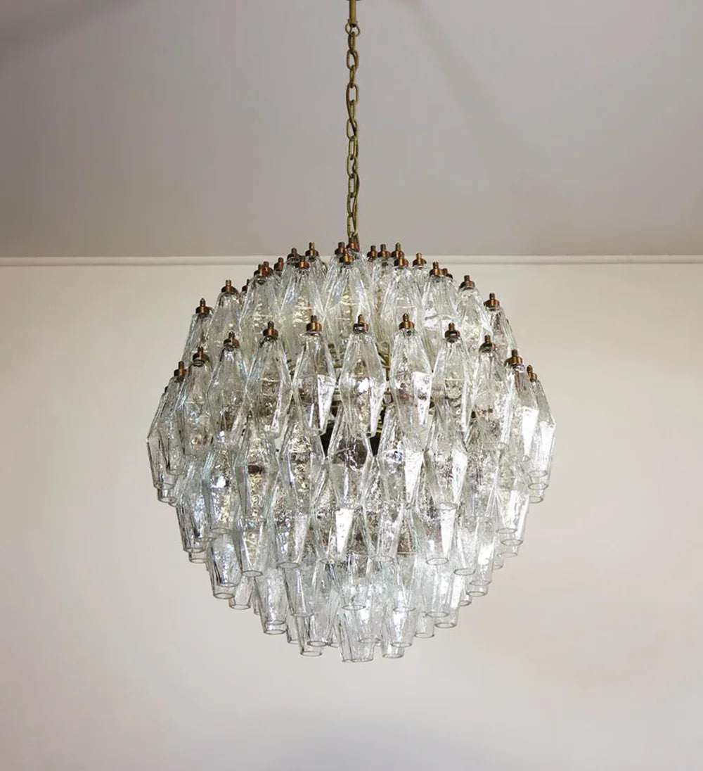 Round Faceted Transparent Chandelier - view 10 | Metavaya