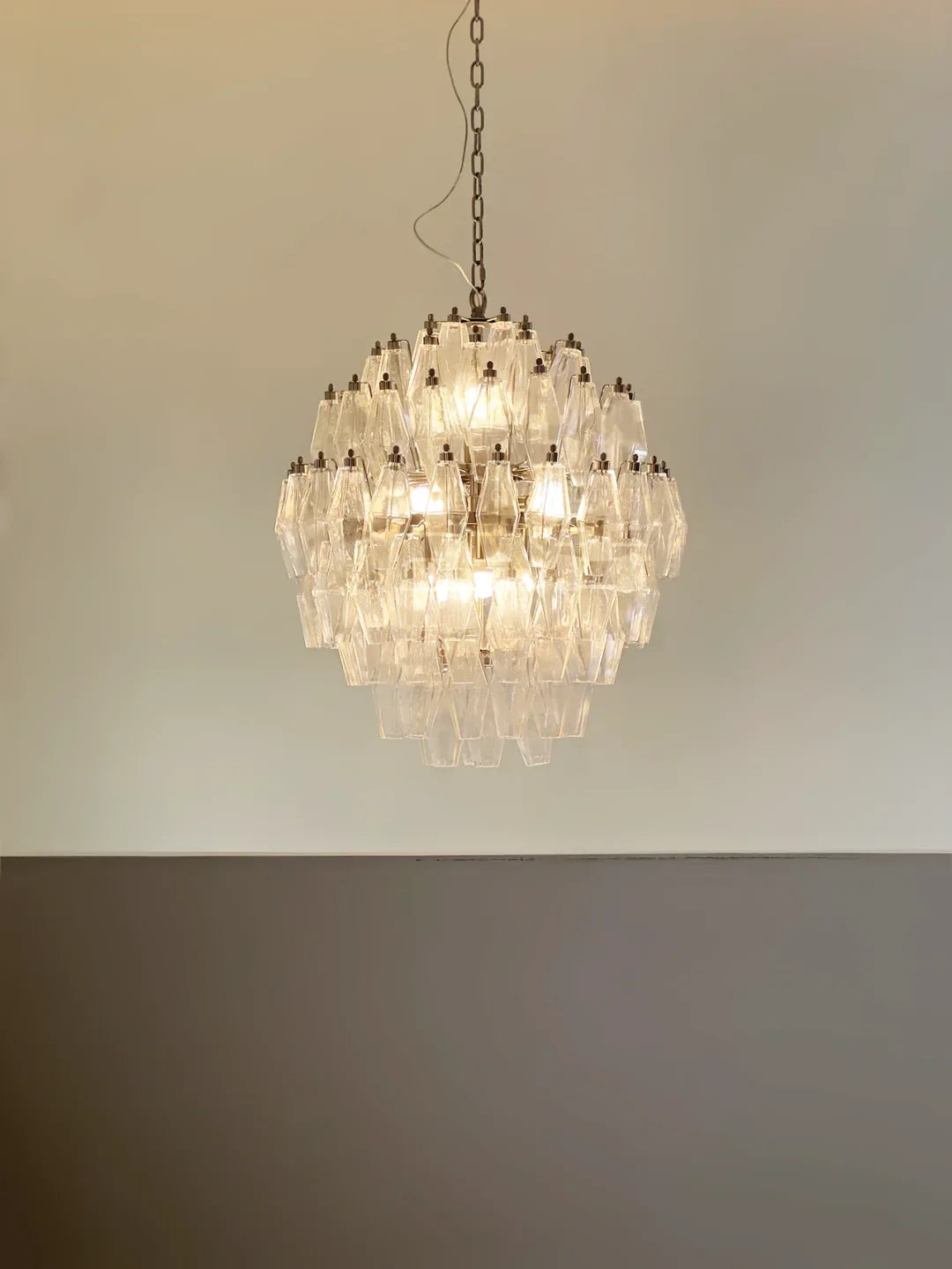 Round Faceted Transparent Chandelier - view 8 | Metavaya