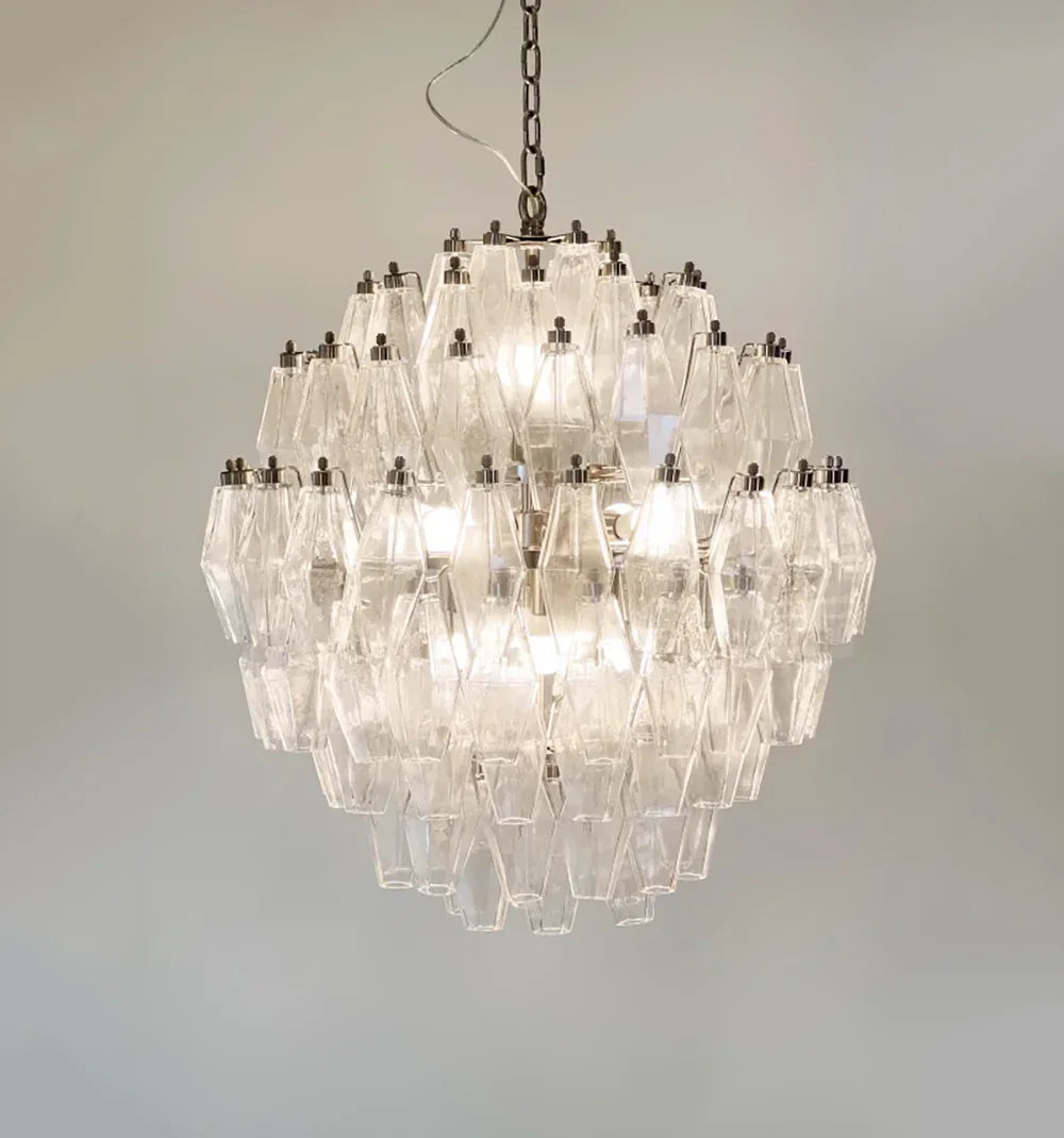 Round Faceted Transparent Chandelier - view 11 | Metavaya