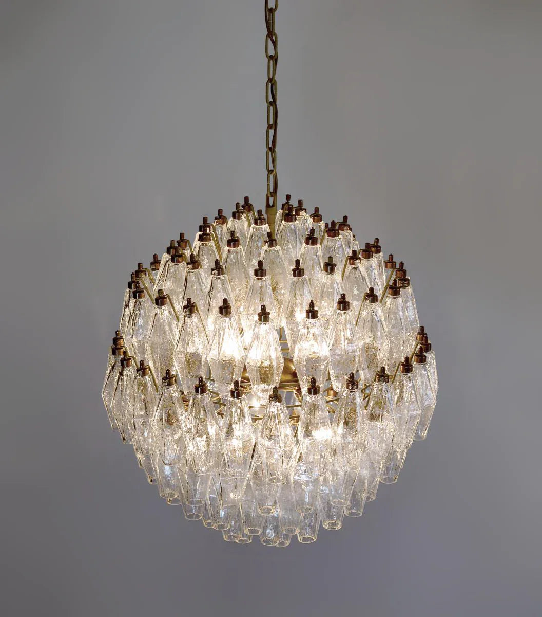 Round Faceted Transparent Chandelier - view 13 | Metavaya