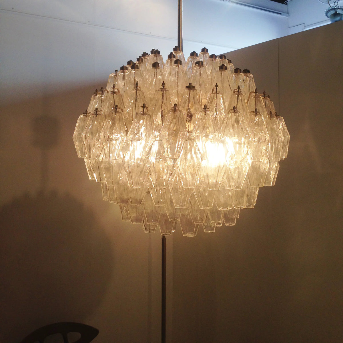 Round Faceted Transparent Chandelier - view 3 | Metavaya