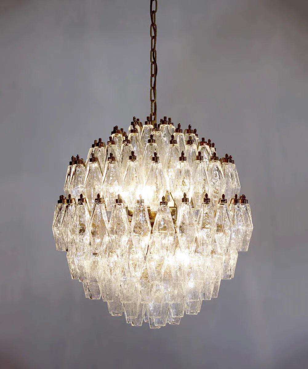 Round Faceted Transparent Chandelier - view 12 | Metavaya
