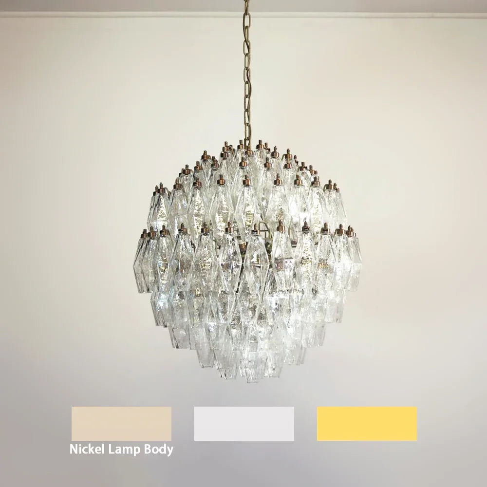 Round Faceted Transparent Chandelier - view 16 | Metavaya