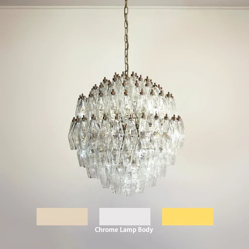 Round Faceted Transparent Chandelier - view 17 | Metavaya