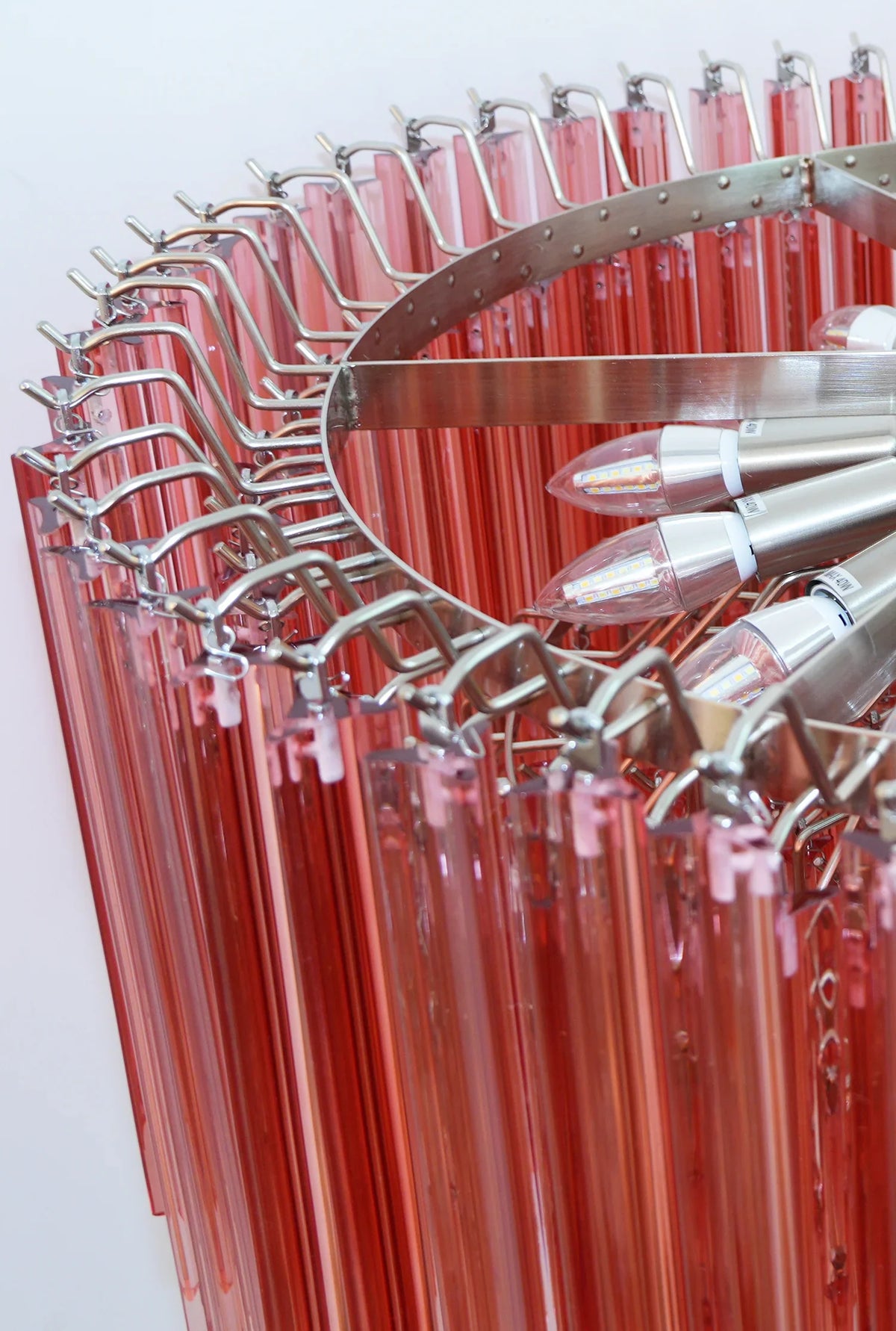 Round Pink Prism Chandelier - view 12 | Metavaya