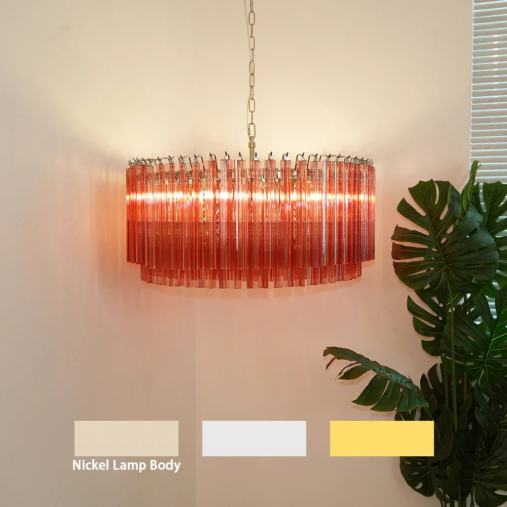 Round Pink Prism Chandelier - view 13 | Metavaya