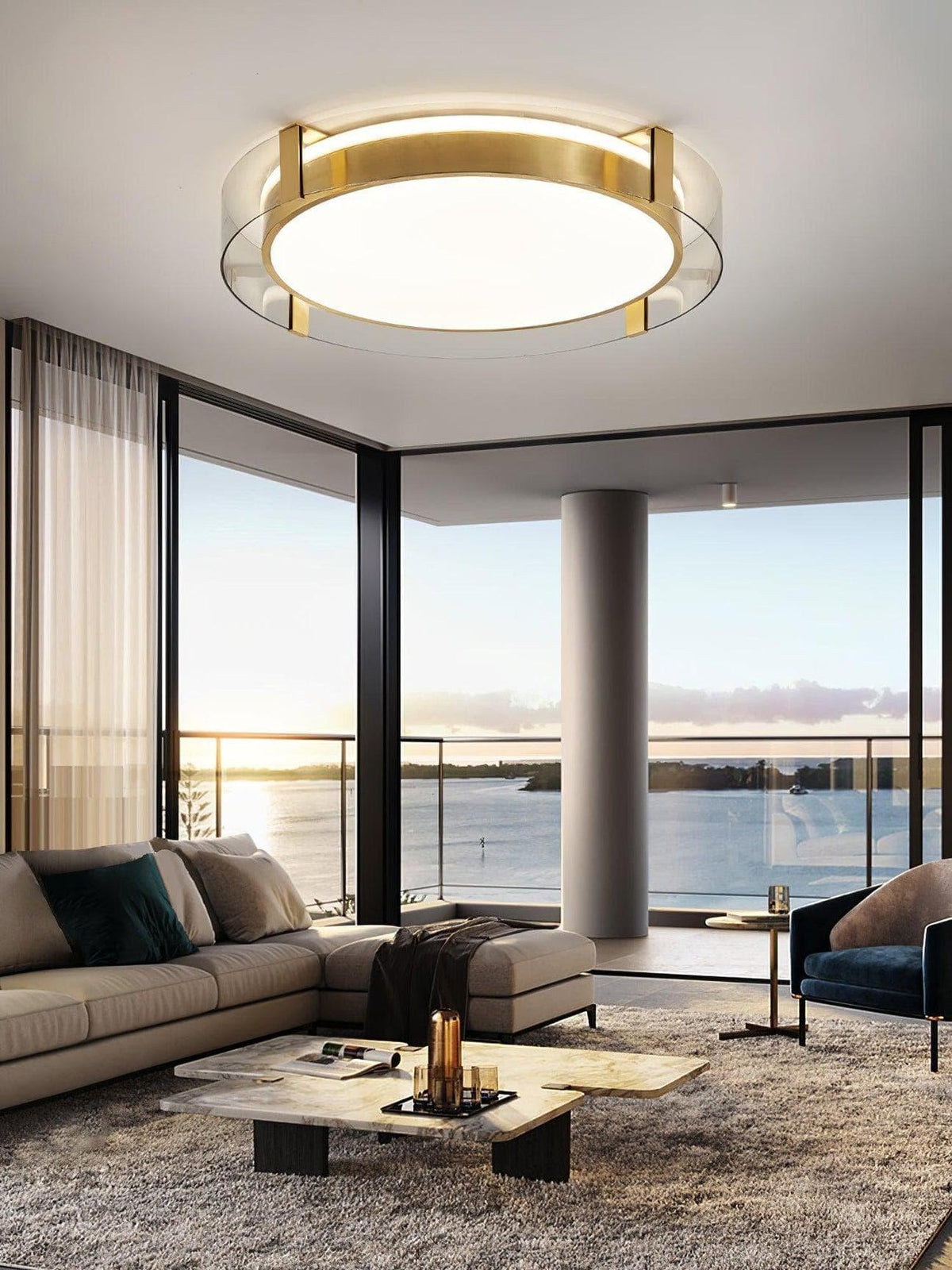 Metavaya Ceiling Light Round Low Profile Ceiling Light
