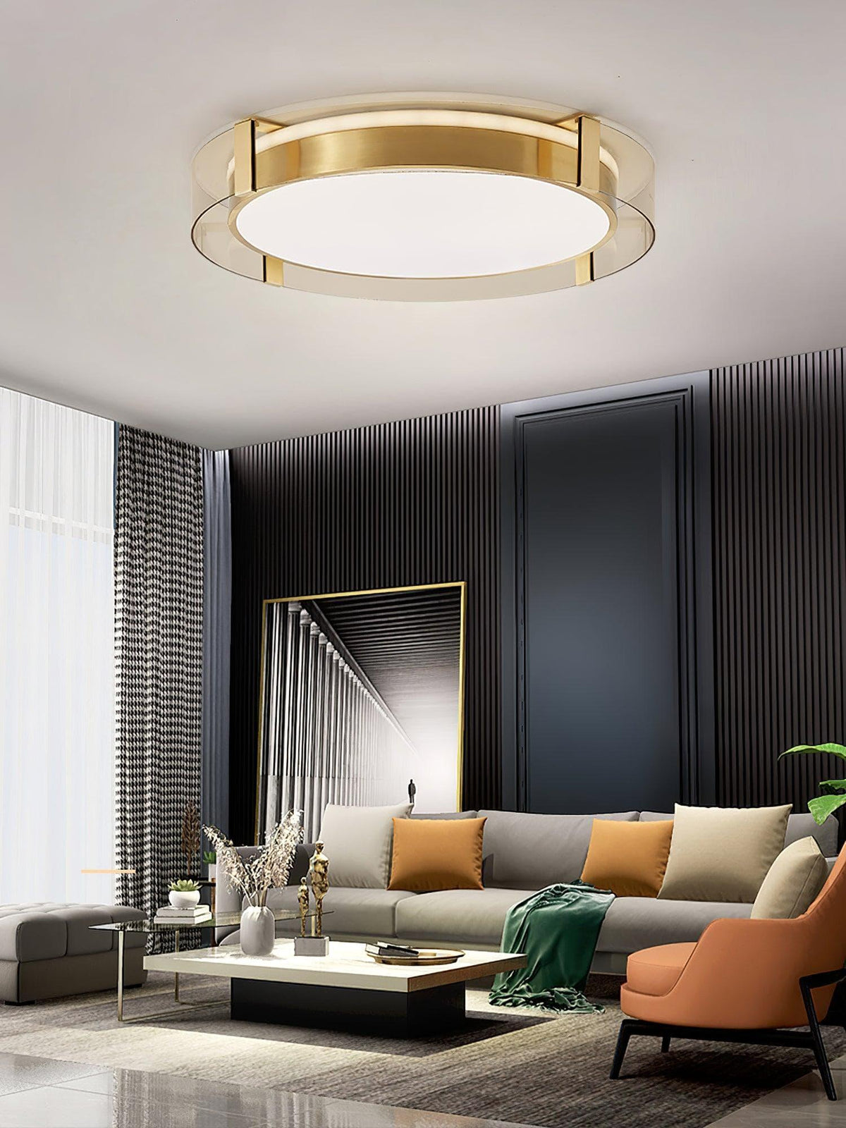 Metavaya Ceiling Light Round Low Profile Ceiling Light