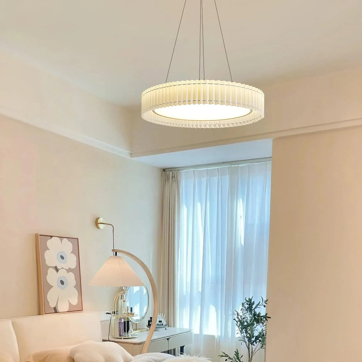Metavaya Pendant lamp Round Pleated Pendant Lamp