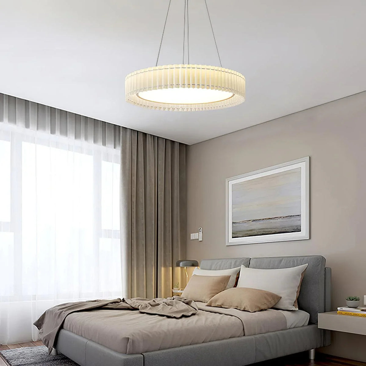 Metavaya Pendant lamp Round Pleated Pendant Lamp