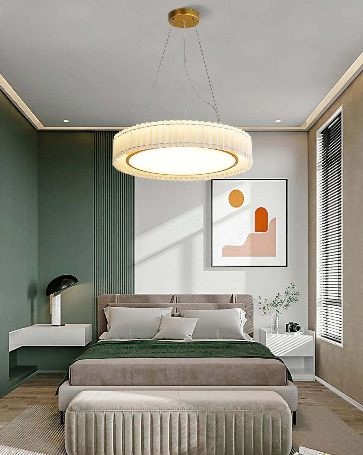 Metavaya Pendant lamp Round Pleated Pendant Lamp