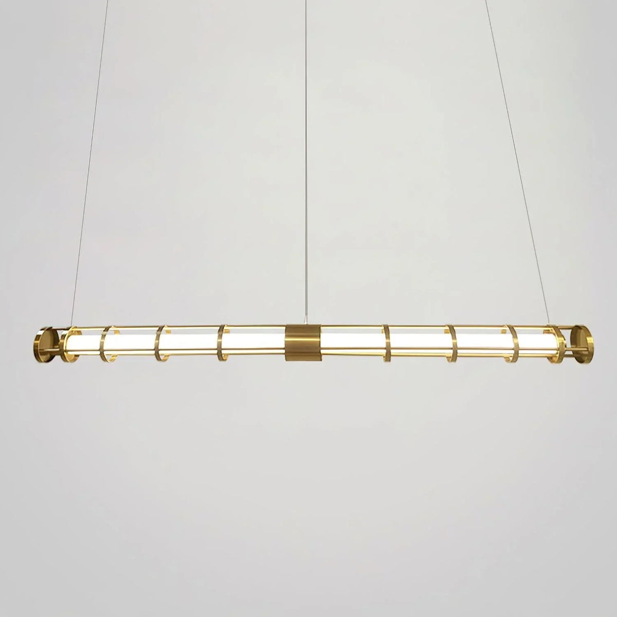 Metavaya Pendant light Dia 150cm x H 10cm / ∅ 59.1″ x H 3.9″ / Gold / Warm Light Round Tube Pendant Lamp 662668879543 M202403252-5 Round Tube Pendant Lamp- Buy online