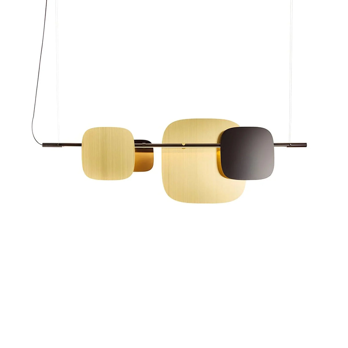 Metavaya Chandelier L 120cm x W 40cm x H 30cm / L 47.2″ x W 15.7″ x H 11.8″ / Black+Gold / Warm Light Rounded square Chandelier 6938617800826 M2023101404-1