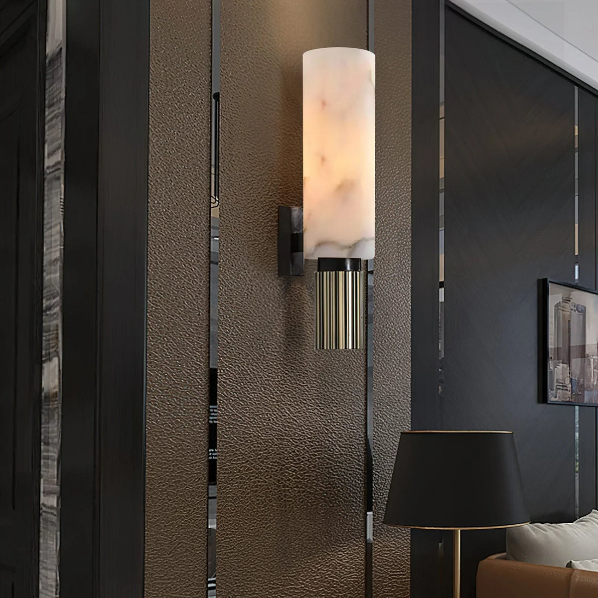 Santorini Alabaster Wall Lamp - view 2 | Metavaya