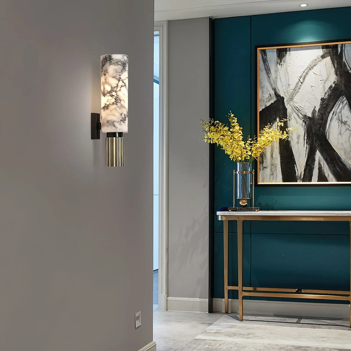 Santorini Alabaster Wall Lamp - view 3 | Metavaya