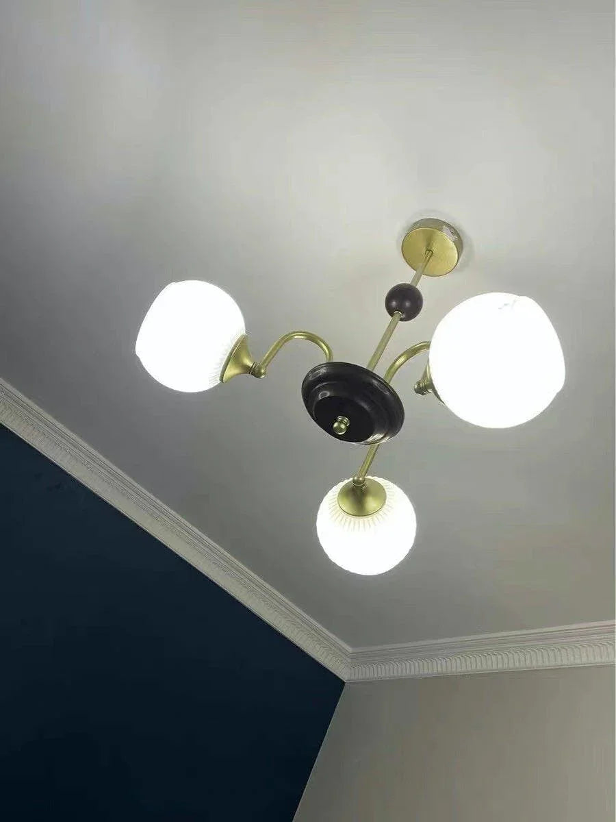 Metavaya Chandelier Sculptural Glass Ribbed Chandelier