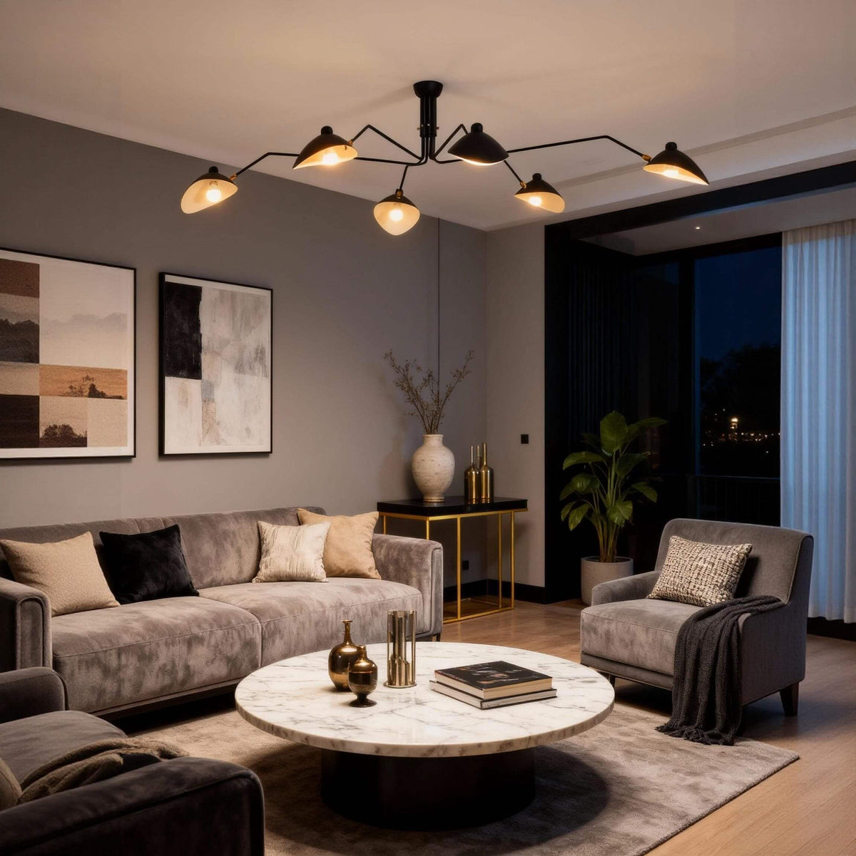 Serge Mouille Ceiling Light - view 25 | Metavaya