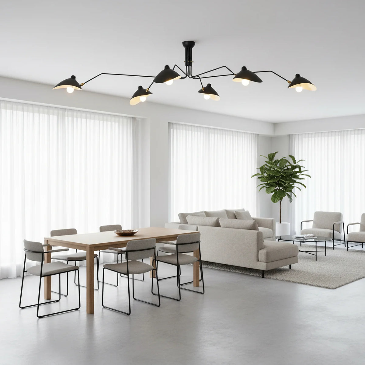 Serge Mouille Ceiling Light - view 10 | Metavaya