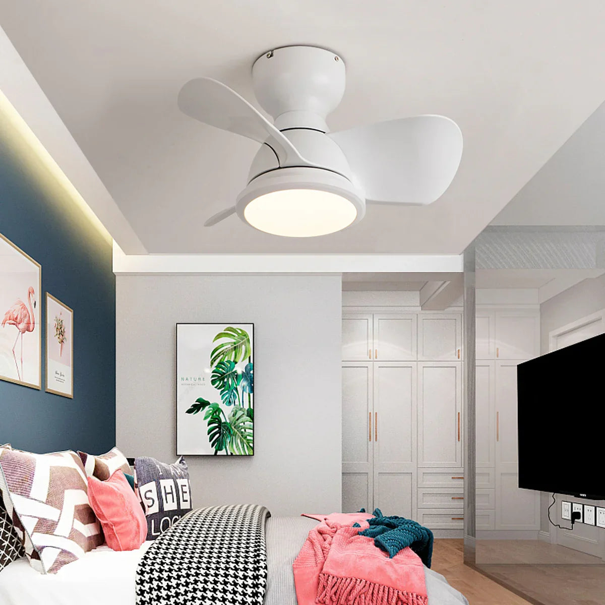 Seyfi Three Leaves Ceiling Fan Light - view 3 | Metavaya