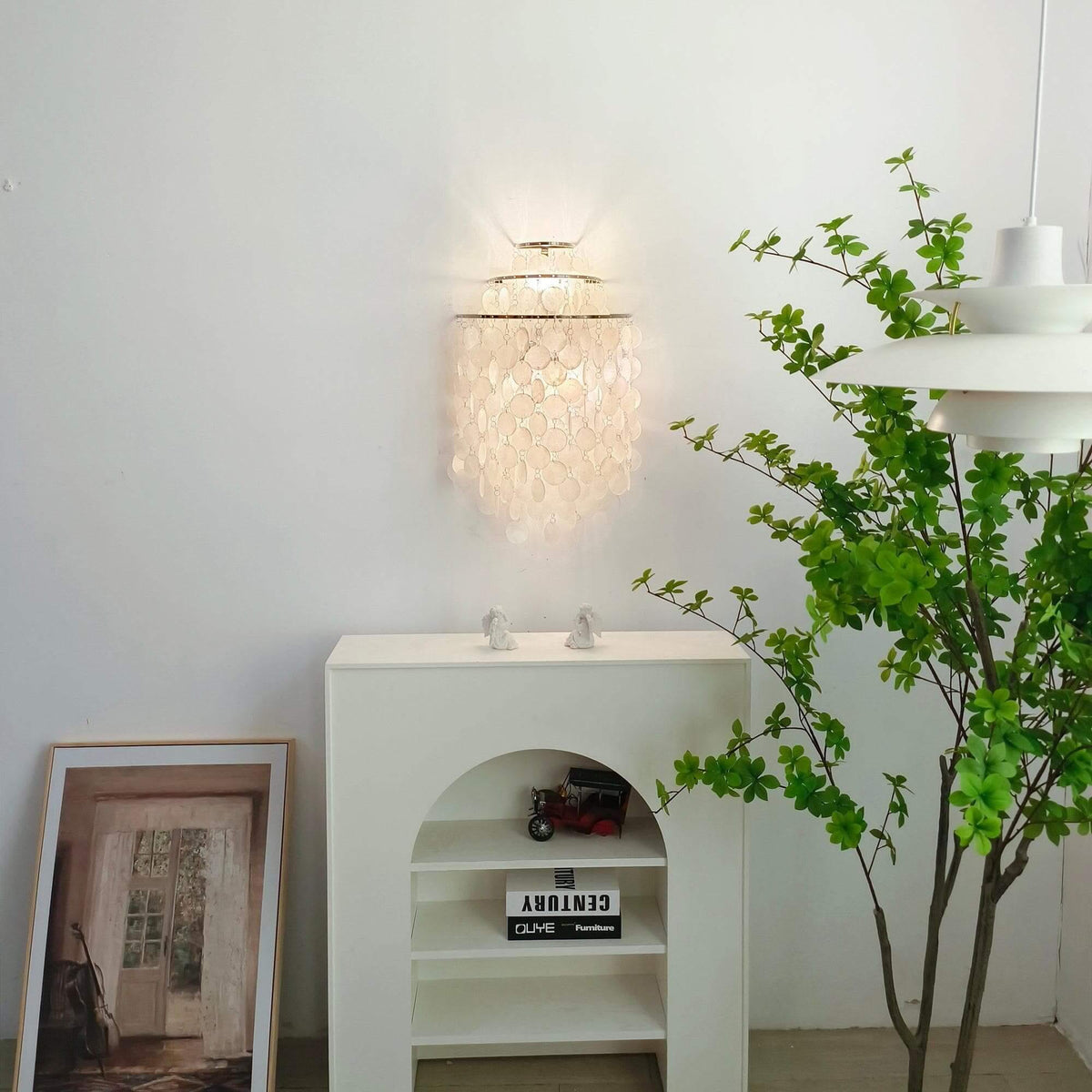 Metavaya Wall lamp Dia 40cm x H 58cm / ∅ 15.7″ x H 22.8″ / Chrome Shell Wall lamp 6938624881740 M202405281-1 Buy Shell Wall lamp Online Sale