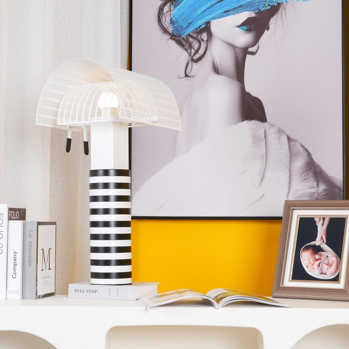 Metavaya Table lamp Dia 32cm x H 58cm / ∅ 12.6″ x H 22.8" / Black+White Shogun Table Lamp 6938617802288 M2023102007-1