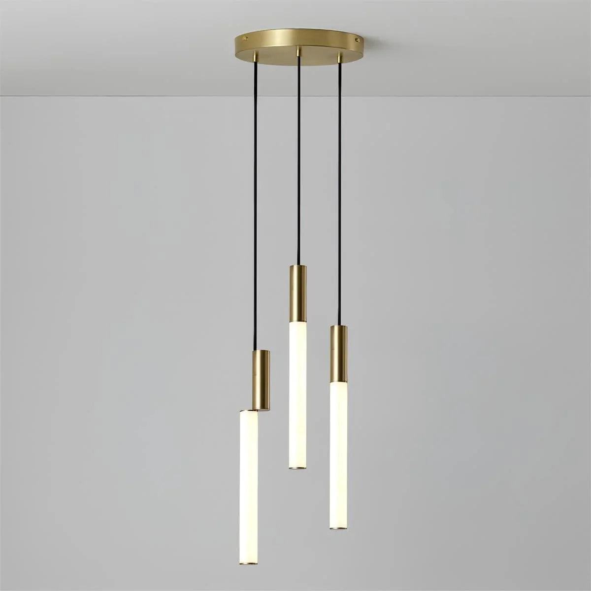 Metavaya Pendant light 3 heads Dia 20cm x H 150cm / ∅ 7.9″ x H 59″ / Gold / Warm Light Signal LED Pendant Light 6938617817091 M2023112802-5