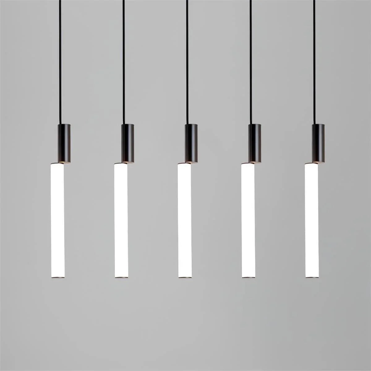 Metavaya Pendant light 5 heads Dia 60cm x H 150cm / ∅ 23.6″ x H 59″ / Black / Warm Light Signal LED Pendant Light 6938617817121 M2023112802-8