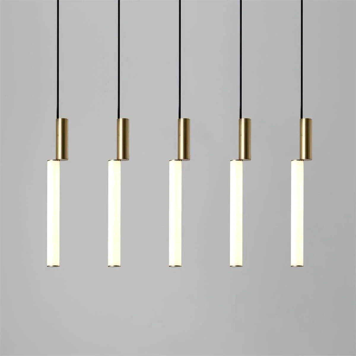 Metavaya Pendant light 5 heads Dia 60cm x H 150cm / ∅ 23.6″ x H 59″ / Gold / Warm Light Signal LED Pendant Light 6938617817114 M2023112802-7