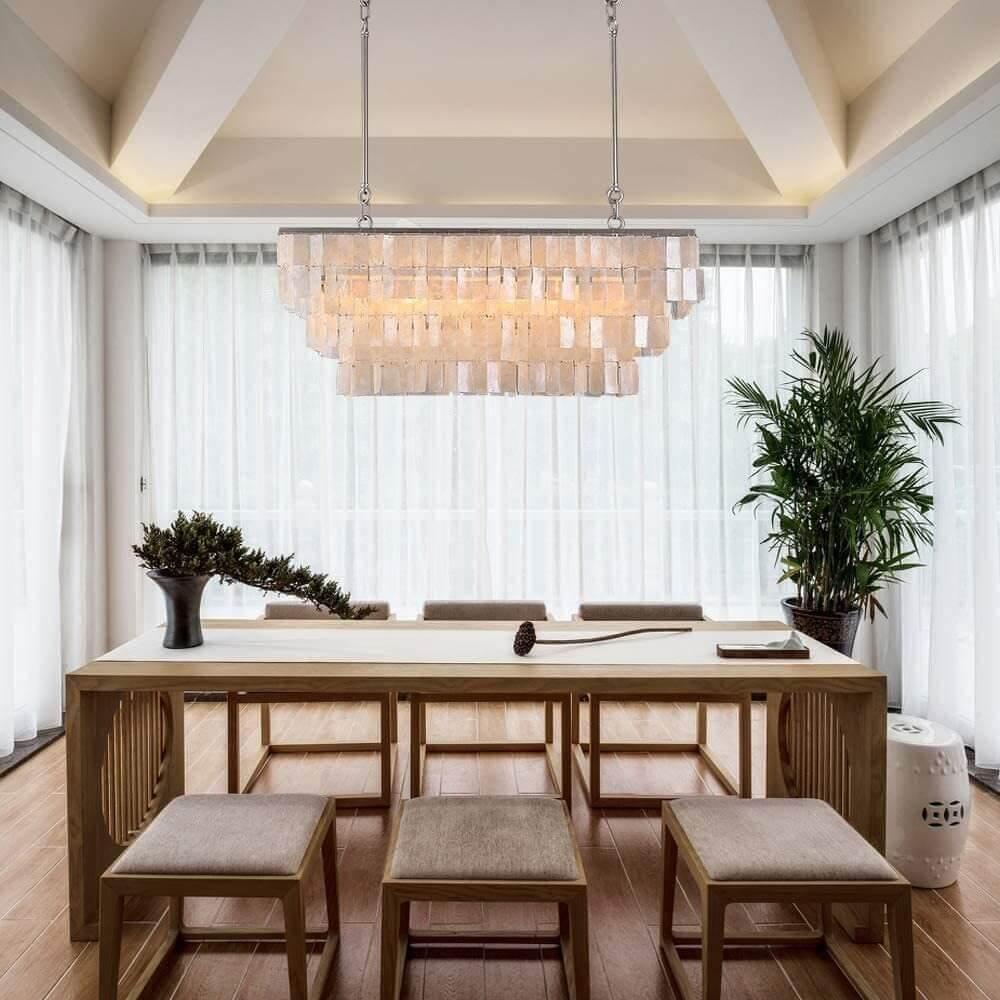 Metavaya Chandelier W 80cm x H 35cm / W 31.5″ x H 13.8″ / Silver+White Skye Linear Tiered Chandelier 662668897028 M202405126-1 Skye Linear Tiered Chandelier- Buy online