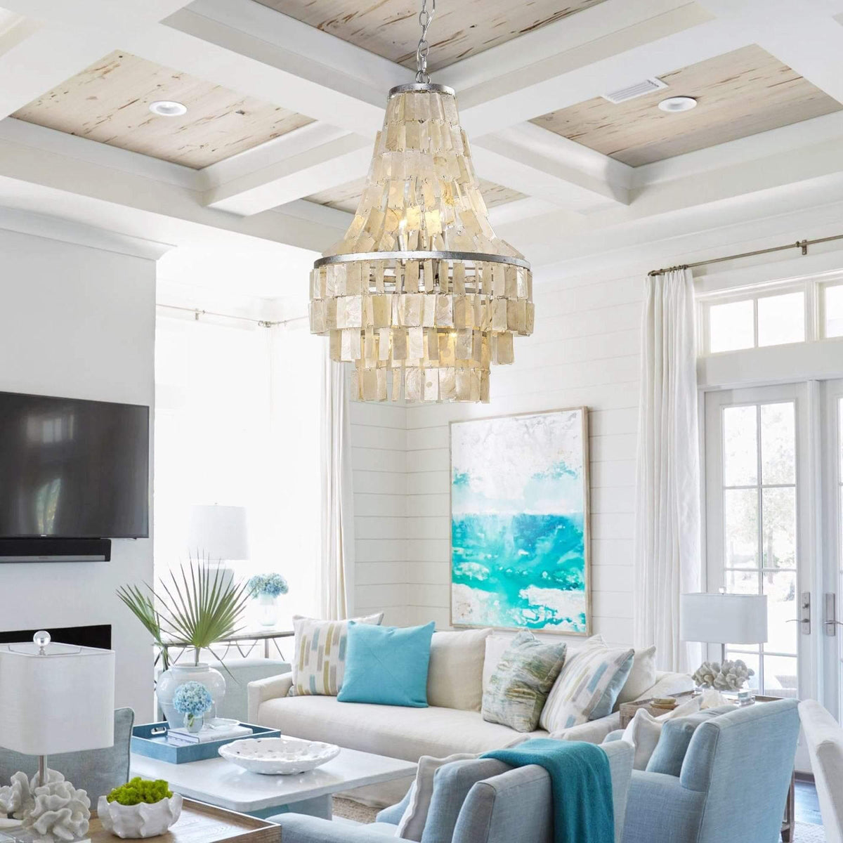 Metavaya Chandelier Skye Shell Chandelier Skye Shell Chandelier- Buy online